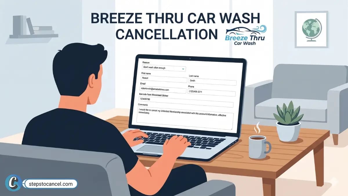 man cancel breeze thru car wash via online form