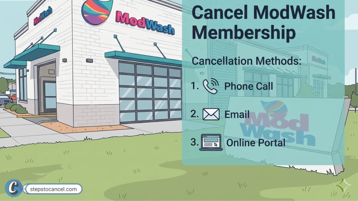 Modwash Car Wash location with cancellation methods - phone call, email and online portal